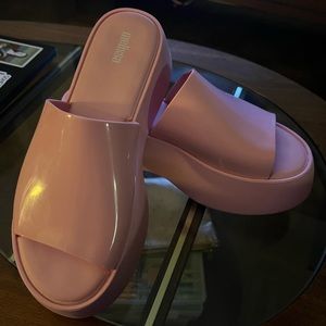 Pink Melissa Becky Platforms, like new!